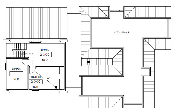 Floor plan for the third floor in the new ATO House
