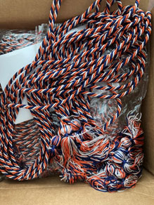 Graduation Cords that were passed out at the spring 2022 band banquet