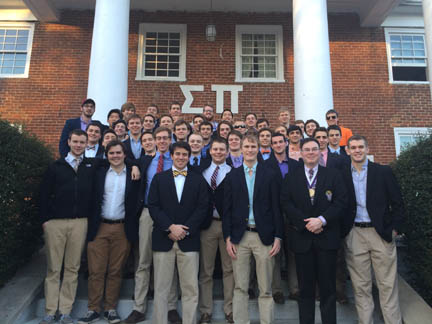 – Brothers and Pledges greeted Grand Sage Ed Levesque with a reception at the house this spring.