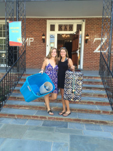 Megan Porter and Anna Mahon, ’17 on Move-in Day!