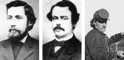 The three Founders of Theta Chi Society: Arthur Chase, Frederick Norton Freeman, Edward Bancroft Williston.