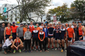 group photo of the rowing team at the Head of the Charles regatta