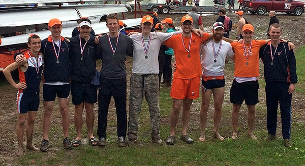 Group photo of rowers at 2015 Southern Intercollegiate Rowing Association Championships